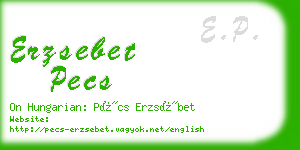 erzsebet pecs business card